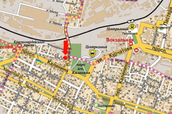 Схема рекламной плоскости по адресу Щепкина ул. / Произвольная ул.