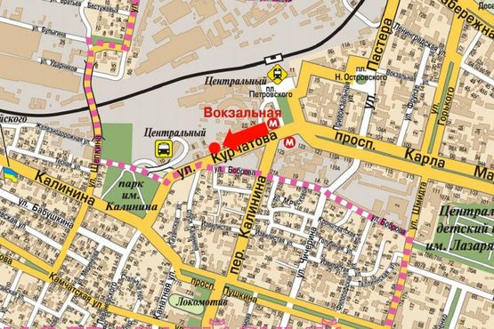 Схема рекламної площини за адресою Курчатова ул., 8, возле автовокзала