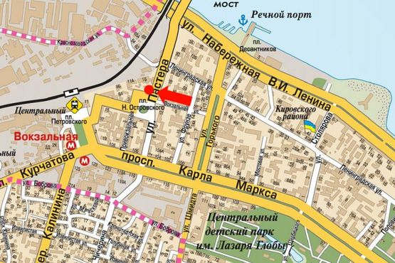 Схема рекламної площини за адресою Старомостовая пл. (бывш. Островского пл.) / Пастера ул., напротив "McDonald's"