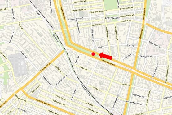 Схема рекламной плоскости по адресу Аношкина пр., разделитель, возле школы № 31