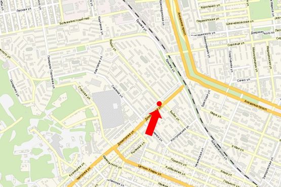 Схема рекламної площини за адресою Грушевского М. ул. (бывш. Димитрова ул.) / Звенигородская ул. (бывш. Бойко ул.)