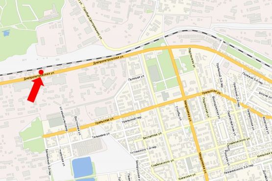 Схема рекламної площини за адресою Сечеславский путь ул. (бывш. Днепропетровская ул.), возле ж/д станции "Баглей"