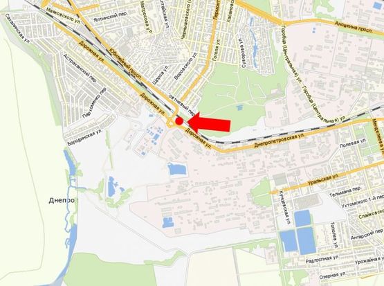 Схема рекламной плоскости по адресу Сечеславский путь ул. (бывш. Днепропетровская ул.), Киевское раздорожье