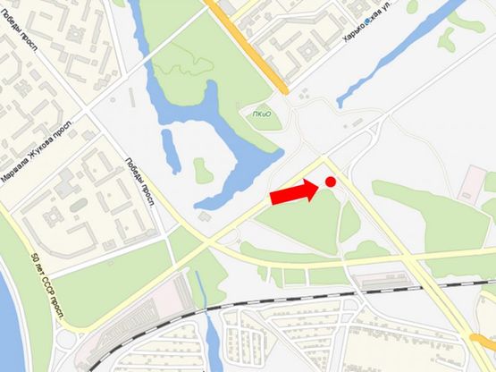 Схема рекламной плоскости по адресу Въезд на мост, жилой массив Левобережный