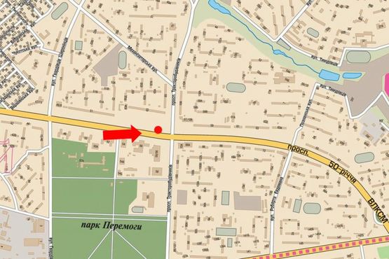 Схема рекламной плоскости по адресу Юбилейный пр. (бывш. 50 лет ВЛКСМ пр.), 56 / Тракторостроителей пр., ТРЦ "Украина", супермаркеты "Фокстрот", "Varus", рынок, в центр