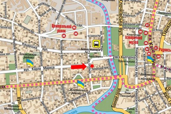 Схема рекламной плоскости по адресу Рождественская ул. (бывш. Энгельса ул.) - Благовещенская ул. (бывш. Маркса ул.), возле "Автолюкса", возле центрального рынка