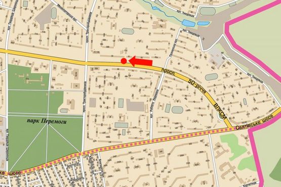 Схема рекламной плоскости по адресу Юбилейный пр. (бывш. 50 лет ВЛКСМ пр.), 59, в центр (флажок)