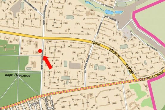 Схема рекламної площини за адресою Тракторостроителей пр., 57, супермаркеты "Велмарт", "Сильпо", "Фокстрот", ТРЦ "Украина", в сторону Ювилейный пр.