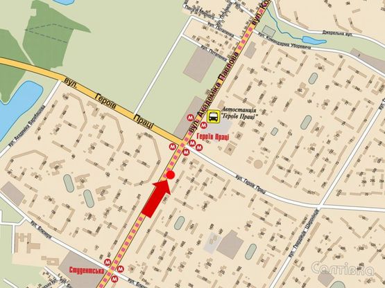 Схема рекламної площини за адресою Павлова ул., 148, ст. м. "Героев Труда", ТРЦ Компас, Фокстрот, рынок, из центра