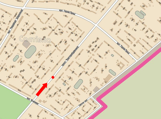 Схема рекламной плоскости по адресу Тракторостроителей пр., 134, в сторону Героев Труда пр.