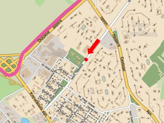 Схема рекламної площини за адресою Победы пр., 55, разделитель, автосалон "Nissan", в сторону Клочковская ул. (флажок)