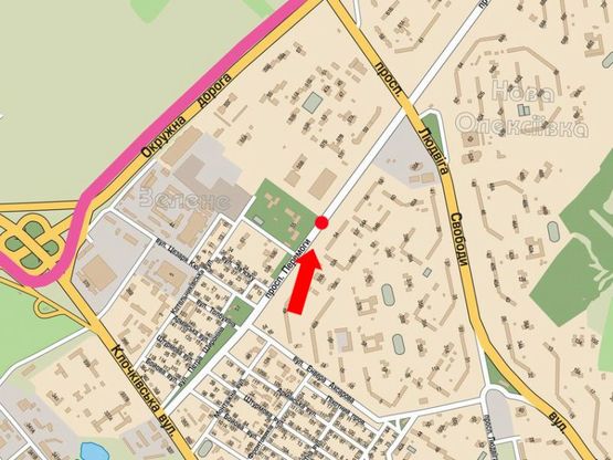 Схема рекламної площини за адресою Победы пр., 55, разделитель, автосалон "Nissan", в сторону Свободы пр. (флажок)