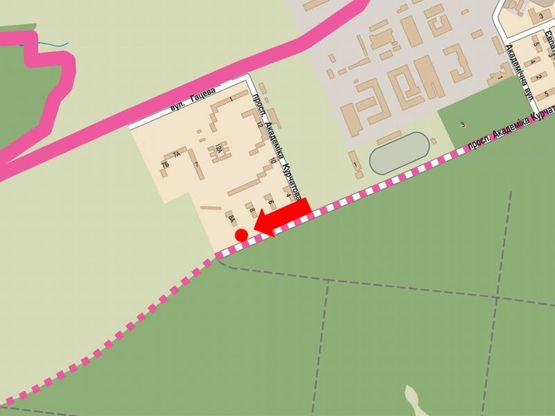 Схема рекламної площини за адресою Курчатова пр, 8-А, в сторону Гольф-клуба, из центра