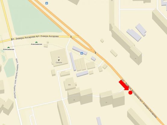 Схема рекламной плоскости по адресу Ахсарова ул., 16, в сторону Науки пр., в центр