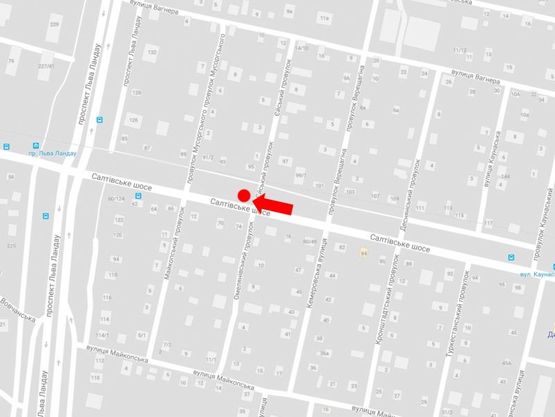 Схема рекламной плоскости по адресу Салтовское шоссе - пер. Ейский,в центр