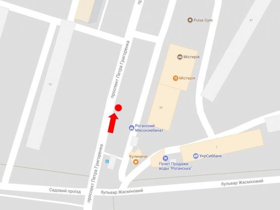 Схема рекламной плоскости по адресу Григоренко пр. (бывш. Жукова пр.), 39, в сторону Московского пр.