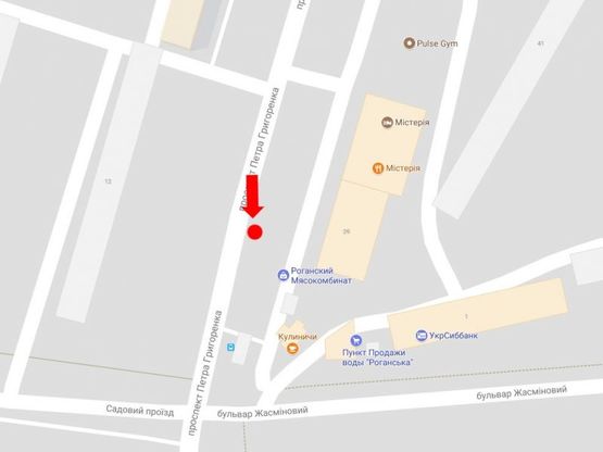 Схема рекламної площини за адресою Григоренко пр. (бывш. Жукова пр.), 39, в сторону Героев Сталинграда пр.