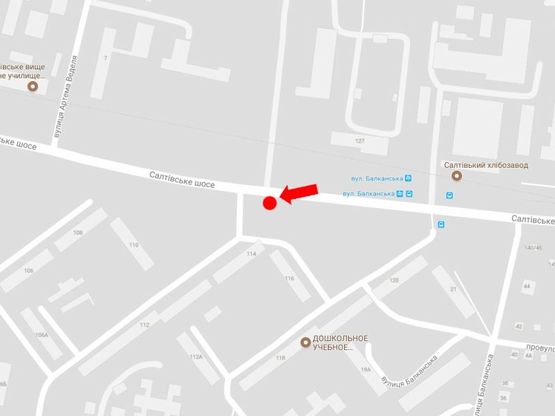 Схема рекламной плоскости по адресу Салтовское шоссе, 114, в центр