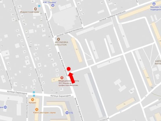 Схема рекламної площини за адресою Холодногорская ул., 10, из центра