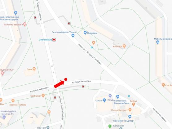 Схема рекламной плоскости по адресу Ахсарова ул. / Свободы пр., ст. м. "Алексеевская", в сторону Деревянко ул.