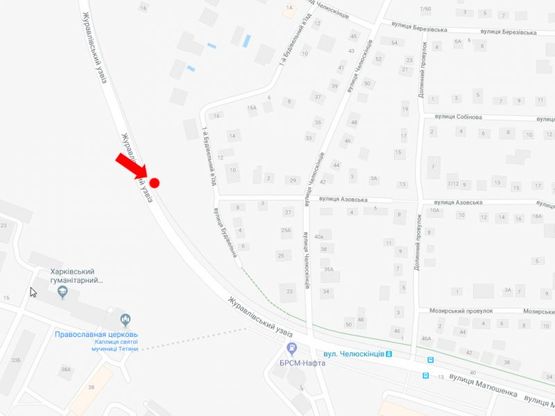 Схема рекламної площини за адресою Журавлевский спуск (бывш. Веснина спуск) / ул. Челюскинцев, в сторону ст. м. "Киевская"