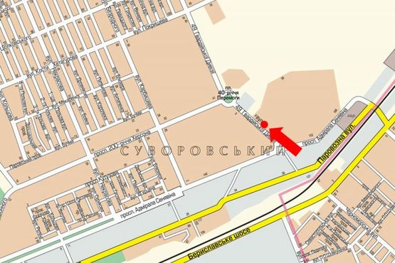 Схема рекламной плоскости по адресу 49-й Гвардейской дивизии ул., возле рынка "Таврический"