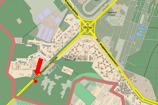 Схема рекламної площини за адресою Одесская трасса / Глушкова пр., напротив АЗС "ТНК", в сторону Чабанов
