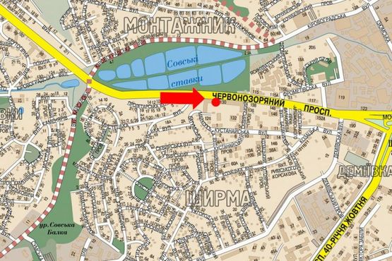 Схема рекламной плоскости по адресу Лобановского пр. (бывш. Краснозвездный пр.), 130, в сторону Московская пл.