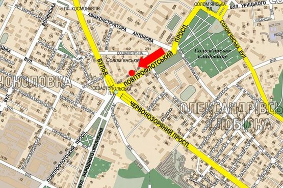 Схема рекламної площини за адресою Воздухофлотский пр., 44, в сторону Севастопольская пл.