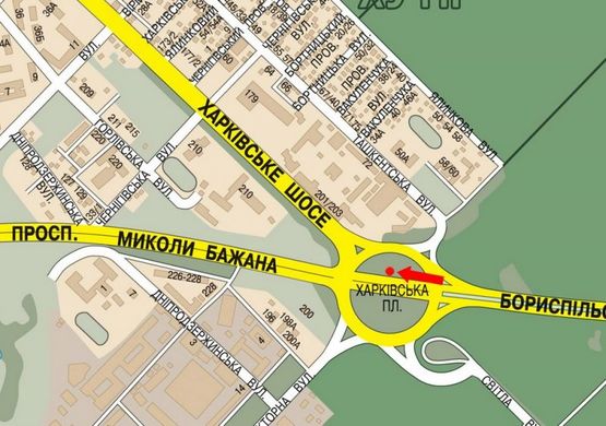 Схема рекламной плоскости по адресу Харьковская пл., в центр, правый