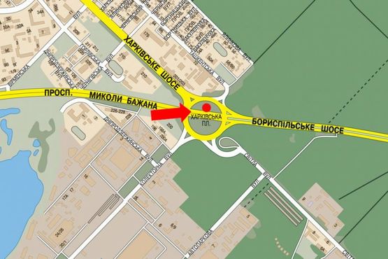 Схема рекламной плоскости по адресу Харьковская пл., из центра, левый