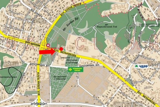 Схема рекламной плоскости по адресу Мельникова ул., 52 / Оранжерейная ул., на светофоре, возле АЗС, в сторону центра