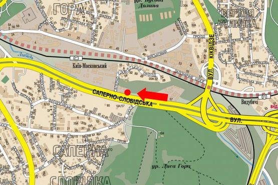 Схема рекламной плоскости по адресу Саперно-Слободская ул., 500м до супермаркета "Леруа Мерлен", в сторону Московской пл.
