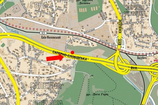Схема рекламной плоскости по адресу Саперно-Слободская ул., 160м до Саперно-Слободского проезда, в сторону моста Южного