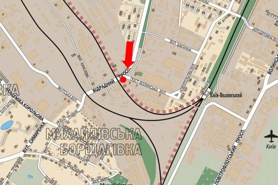 Схема рекламной плоскости по адресу Отрадный пр., 46А, напротив, возле АЗС WOG,, в сторону Кольцевая дорога