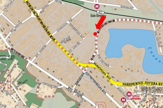 Схема рекламной плоскости по адресу Электриков ул., в центр, левый, в сторону Межигорская ул.