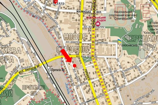 Схема рекламної площини за адресою Малевича ул. (бывш. Боженка ул.), 31, фасад, верхний, в сторону ст. м. "Лыбидская"