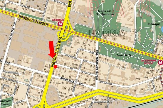 Схема рекламной плоскости по адресу Гетьмана ул., 21/15, напротив ТРЦ "Космополит", в сторону мост Индустриальный