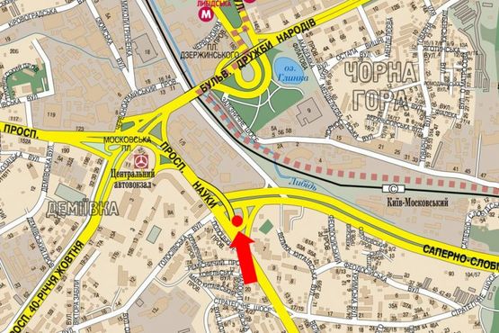 Схема рекламной плоскости по адресу Саперно-Слободская ул., возле АЗС, выезд со стороны Науки пр. на Саперно-Слободская ул.