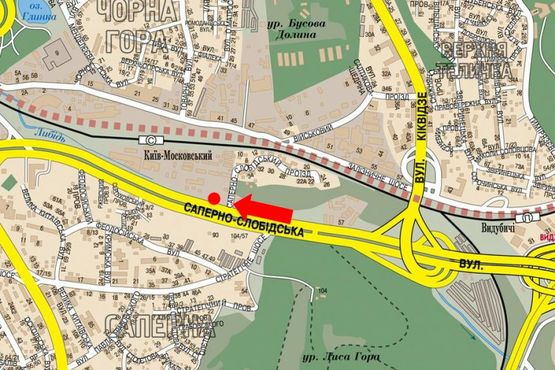 Схема рекламной плоскости по адресу Саперно-Слободская ул. / Саперно-Слободской проезд, в сторону Демеевская пл. (бывш. Московская пл.)
