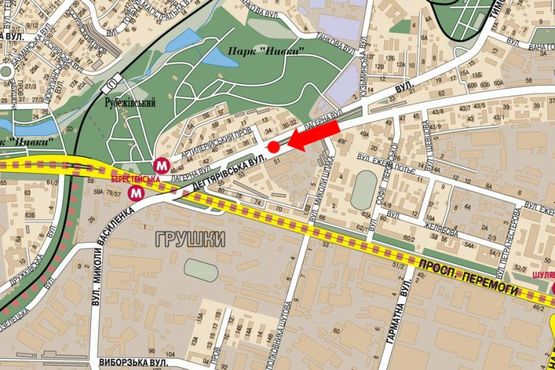 Схема рекламной плоскости по адресу Дегтяревская ул., 51, в сторону ст. м. "Берестейская"