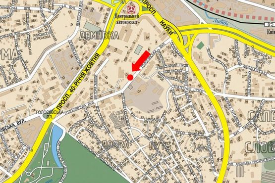 Схема рекламной плоскости по адресу Голосеевская ул., 12, в сторону Голосеевская пл.