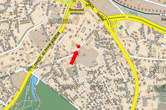 Схема рекламної площини за адресою Голосеевская ул., 12, в сторону Науки пр.