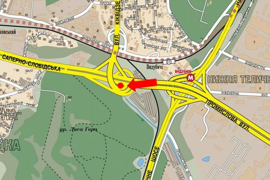 Схема рекламной плоскости по адресу Промышленная ул. / Киквидзе ул., в сторону Демеевская пл. (бывш. Московская пл.)