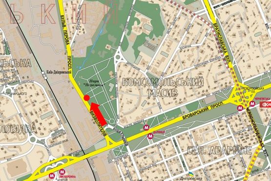 Схема рекламной плоскости по адресу Освободителей пр., напротив парка "Победа"