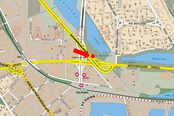 Схема рекламної площини за адресою Богатырская ул., выезд на Бандеры пр. (бывш. Московский пр.)