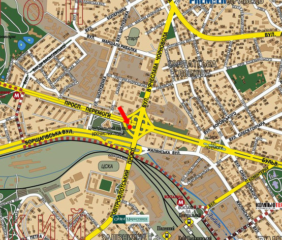 Схема рекламной плоскости по адресу Победы пр. / Черновола ул., в сторону Воздухофлотский пр.