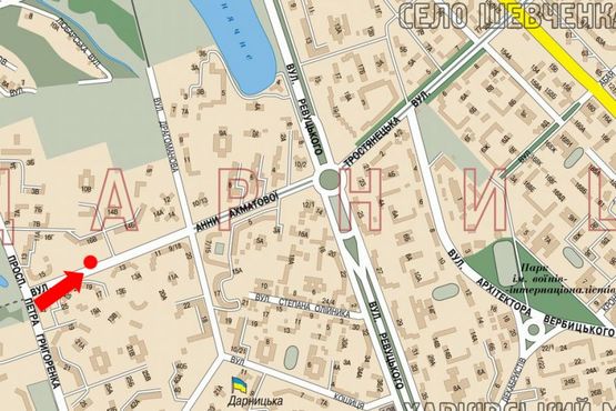 Схема рекламної площини за адресою Ахматовой ул., 16-А