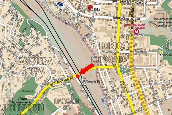 Схема рекламной плоскости по адресу Федорова ул., в сторону Протасов Яр ул., путепровод, левая