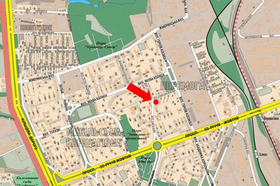 Схема рекламної площини за адресою Юры ул., 5, возле рынка, в сторону ТРЦ "Квадрат", "Фокстрот", "Сильпо", Курбаса пр.